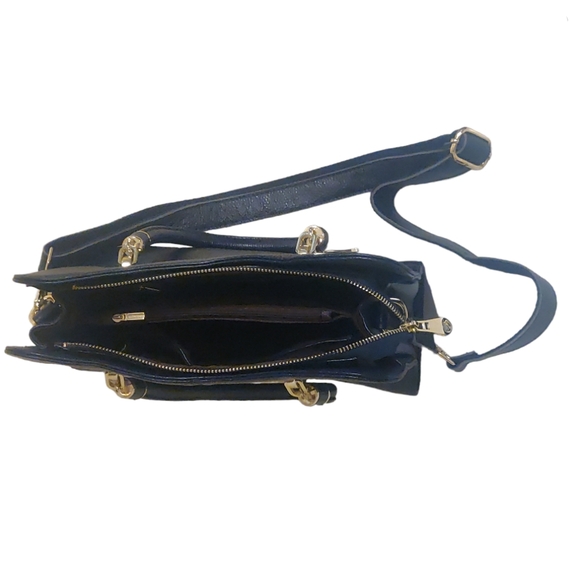 Faux Black Leather Purse with Detachable Shoulder/Crossbody Strap. - Picture 6 of 6